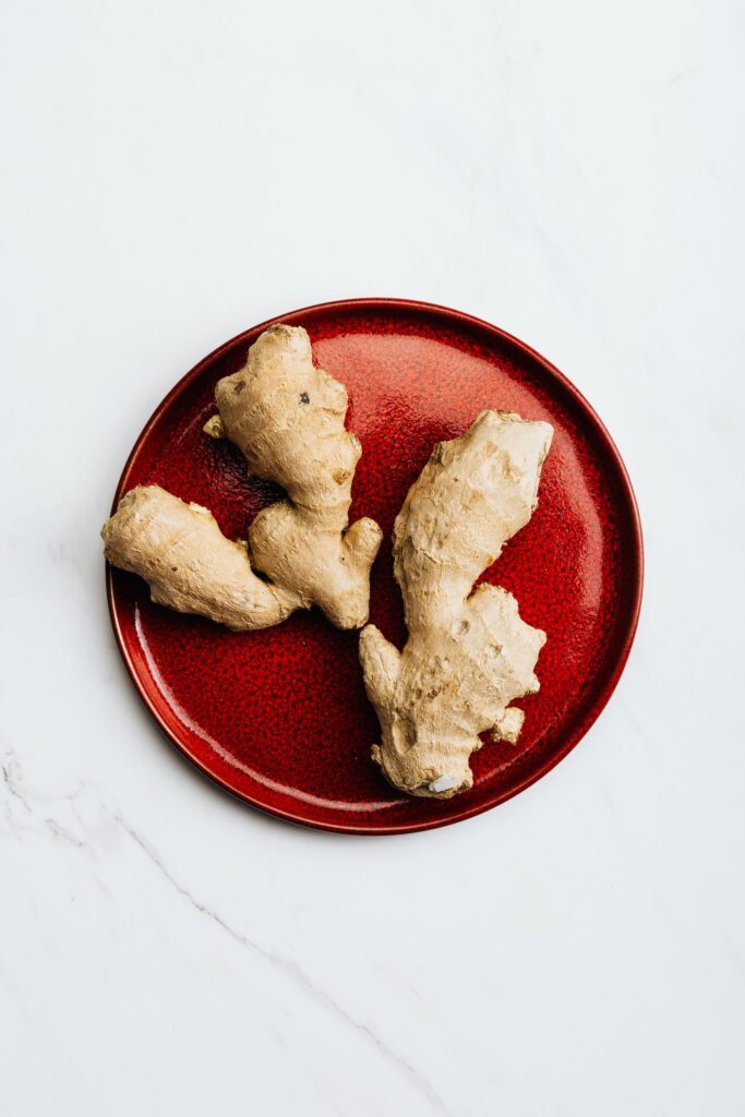 Ginger on Red Plate