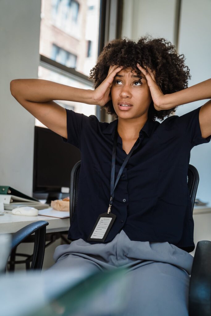 Frustrated Stressed Female Office Worker